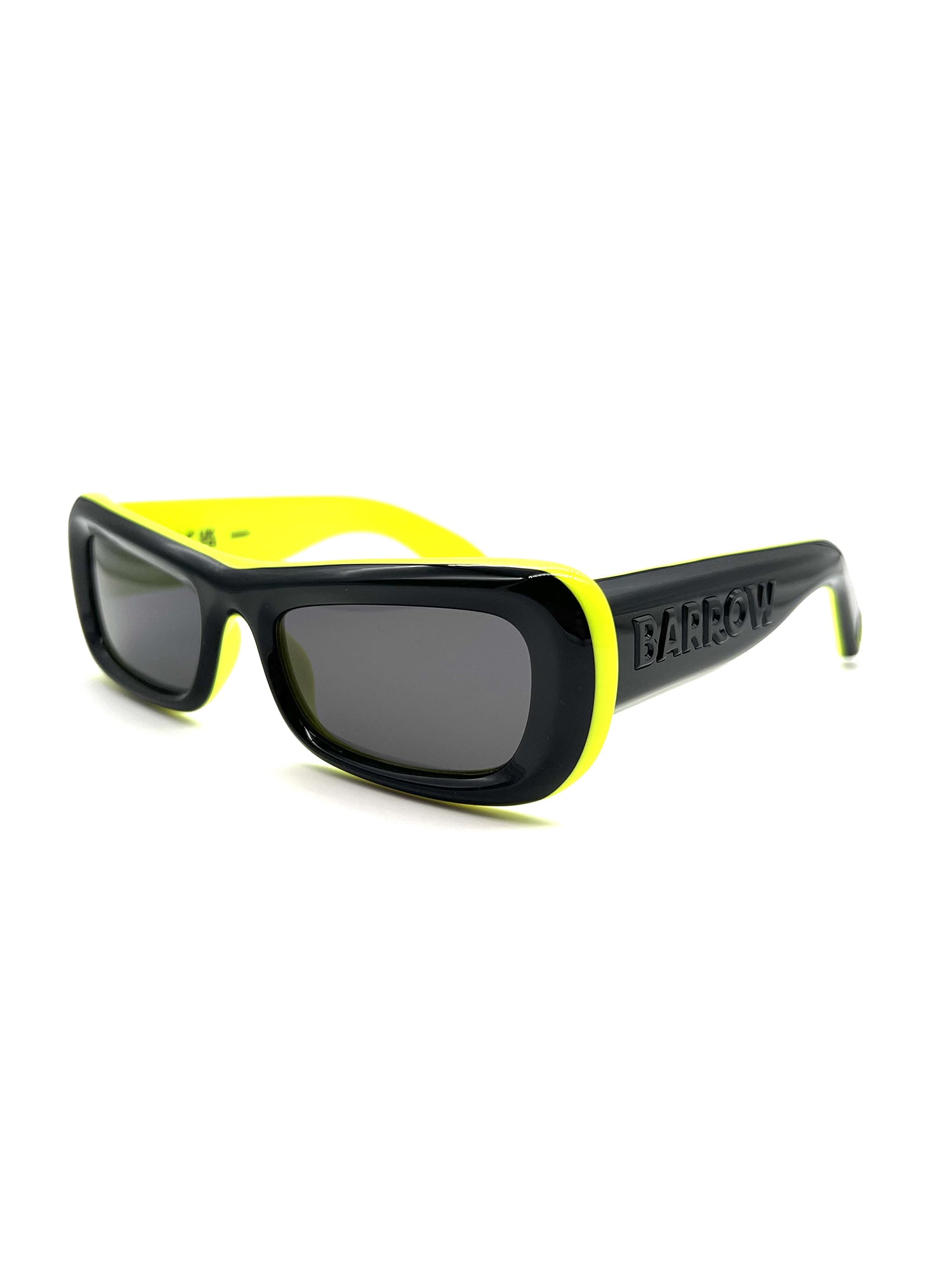Angular Black Sunglasses with Yellow Accents