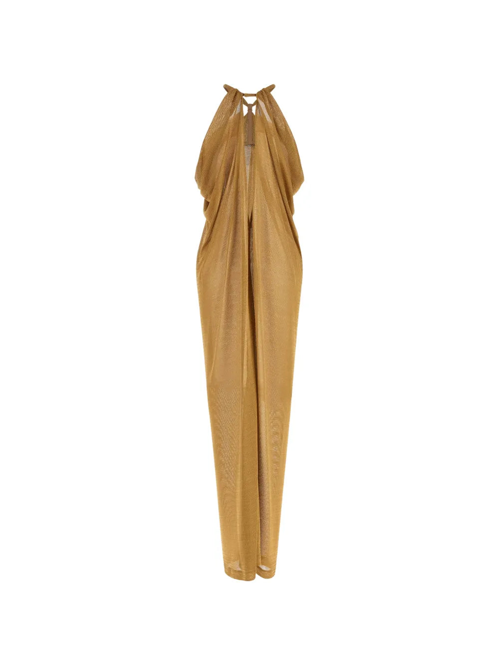 Flowing Maxi Dress with Halter Neckline and Keyhole Detail