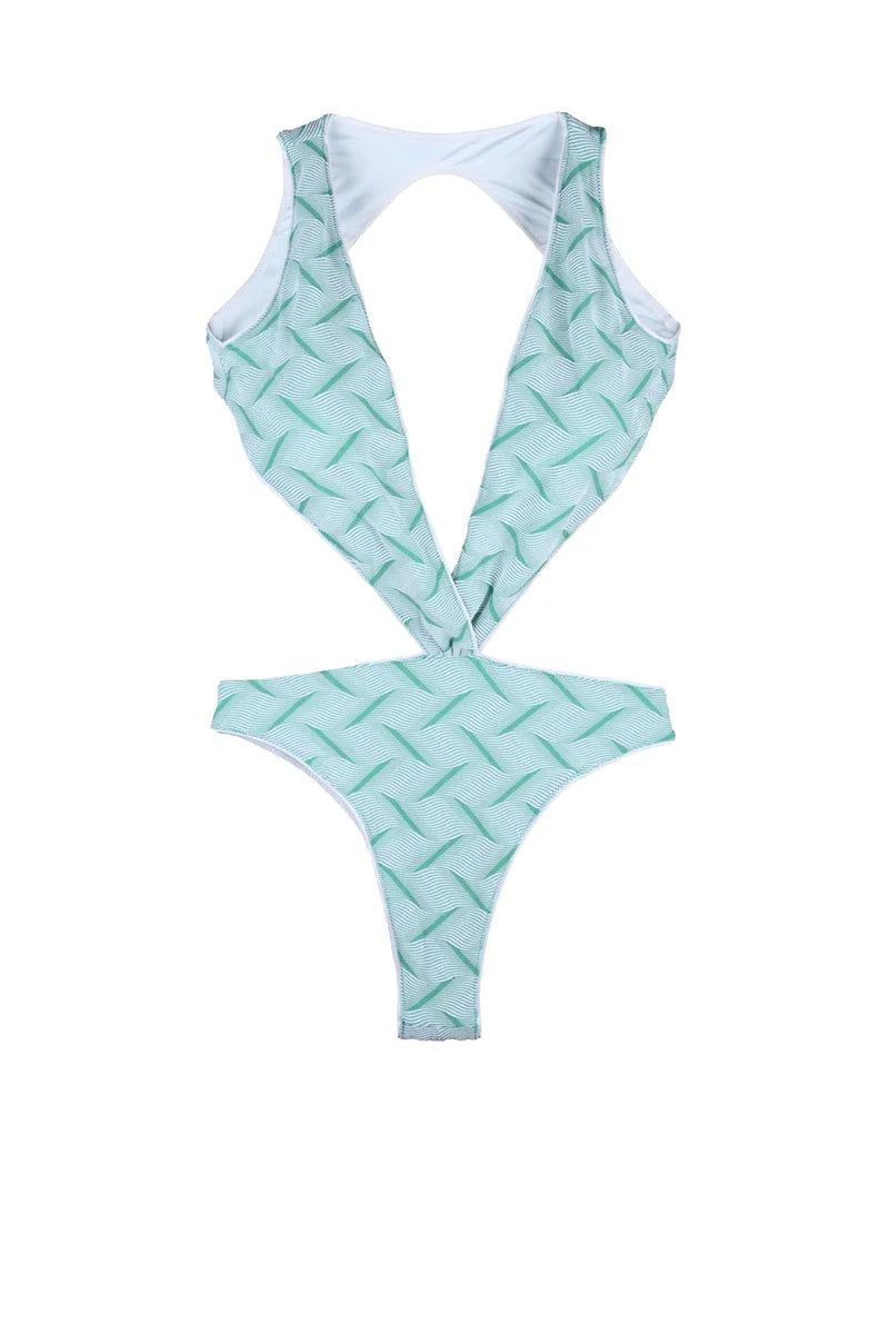 Textured One-Piece Swimsuit with Bold Cut-Outs