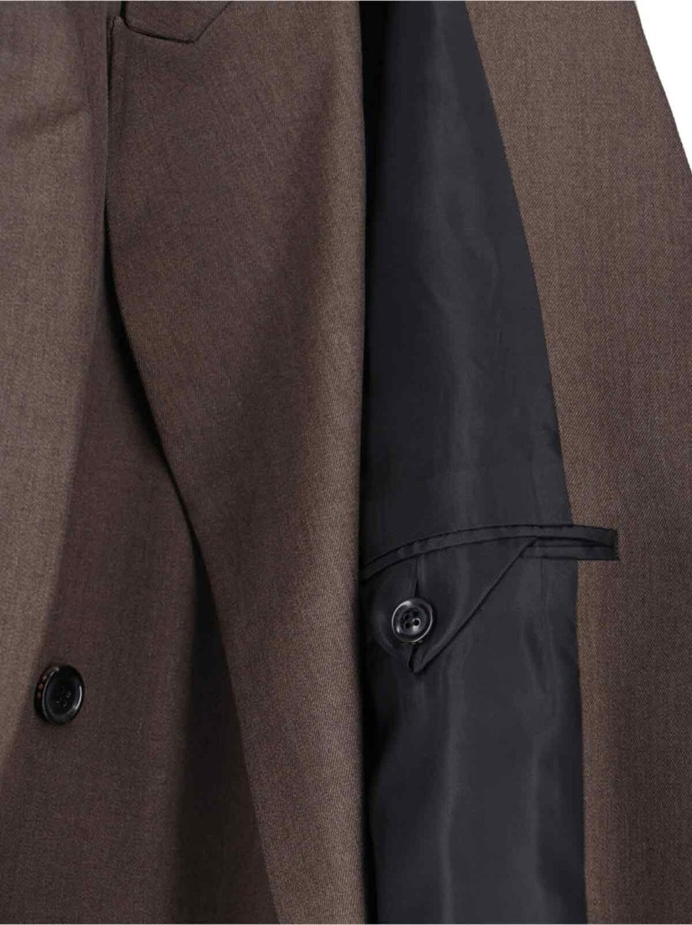 Double-Breasted Brown Blazer With Wide Lapels