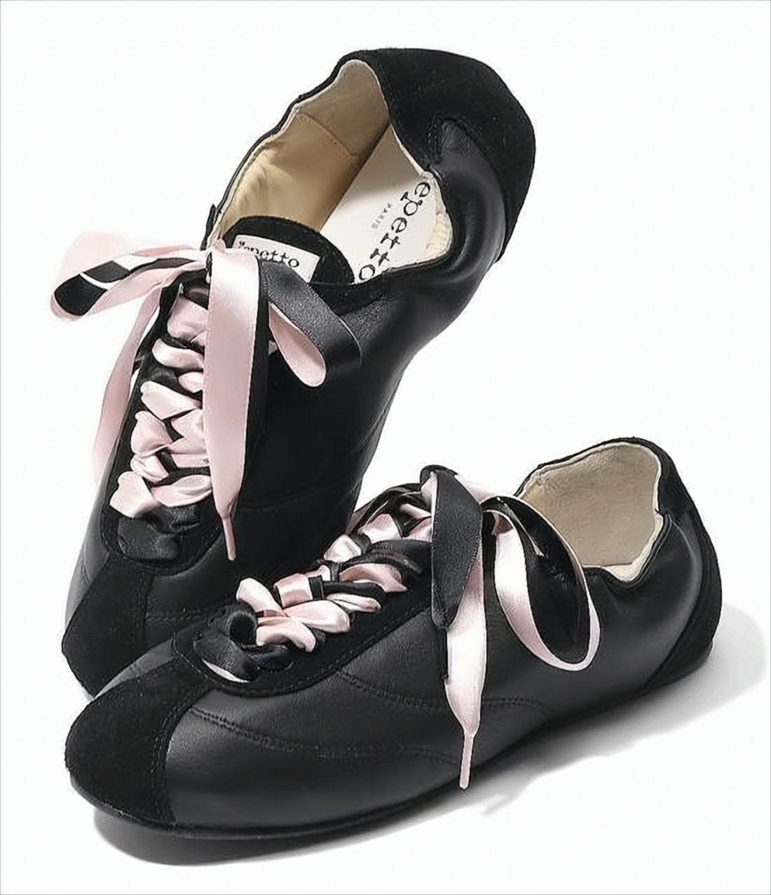 Lambskin Slip-On Sneakers with Glossy Ribbon Laces