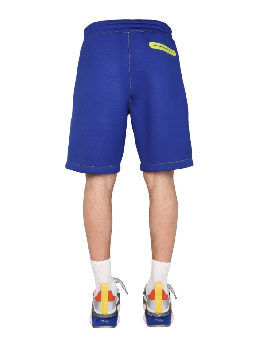 Elastic Waist Shorts With Neon Accents