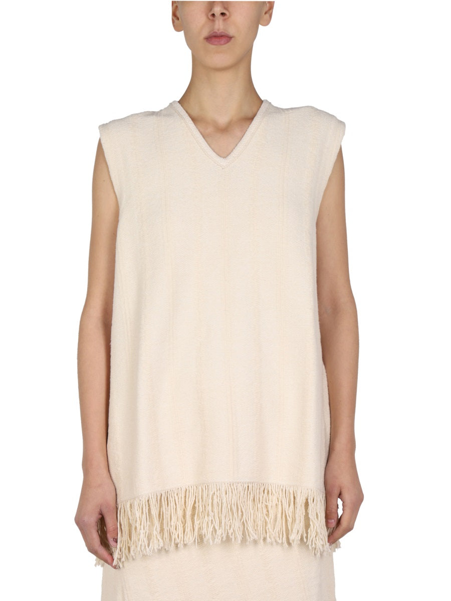 V-Neck Cotton Linen Top