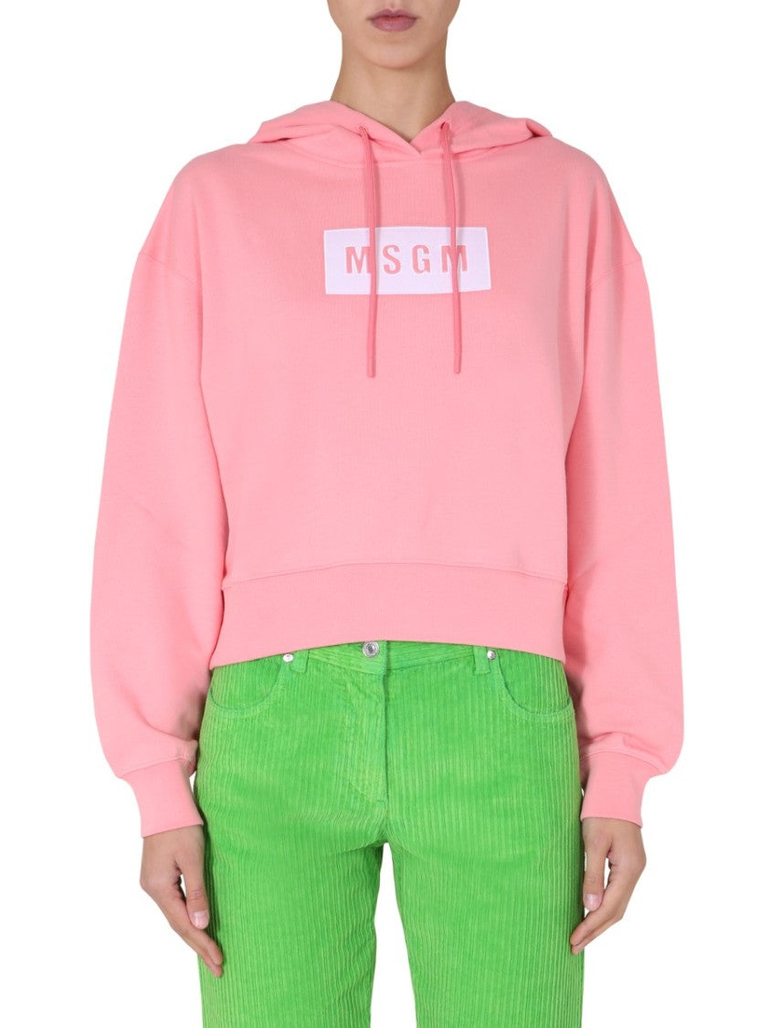 Cropped Boxy Hoodie With Drawstring
