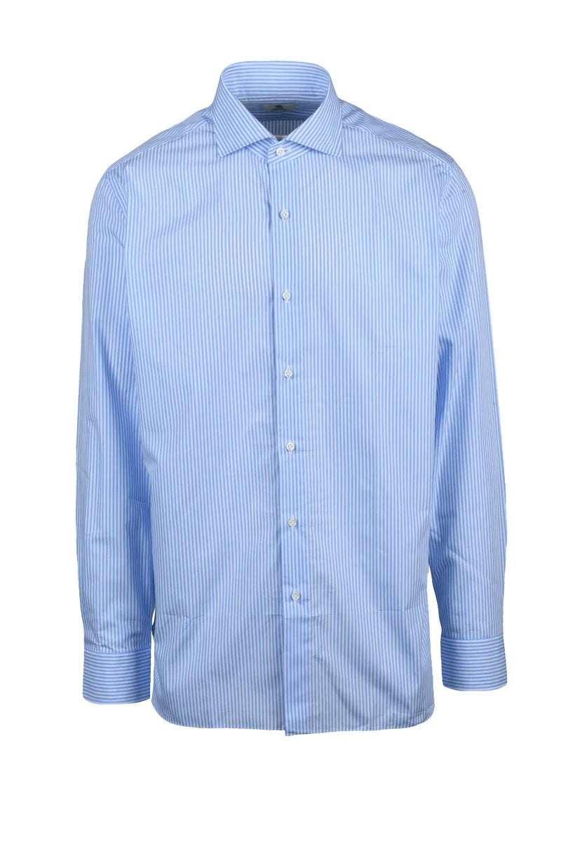 Cotton Shirt - White/Light Blue