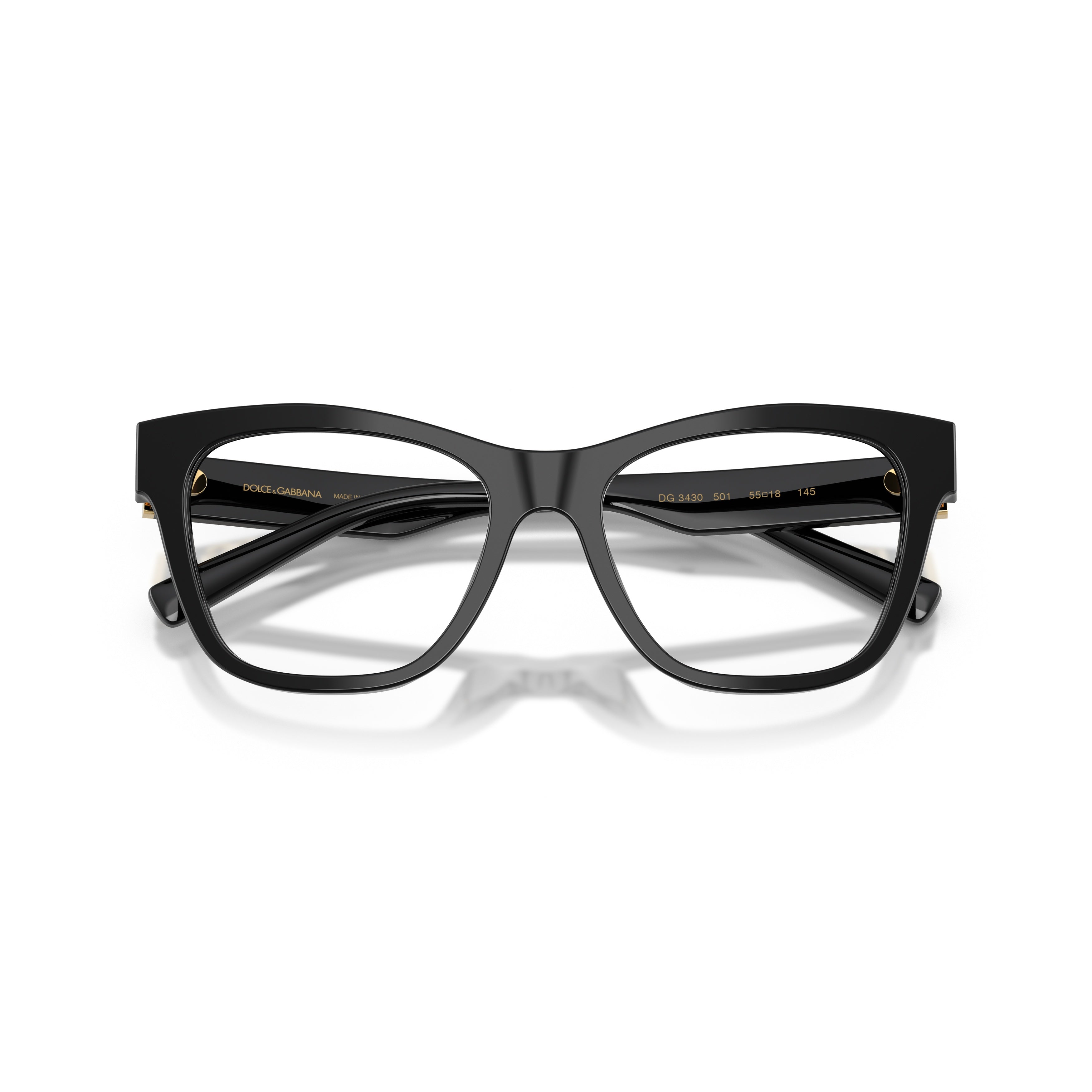 0dg3430 Glossy Black Square Frame Eyeglasses