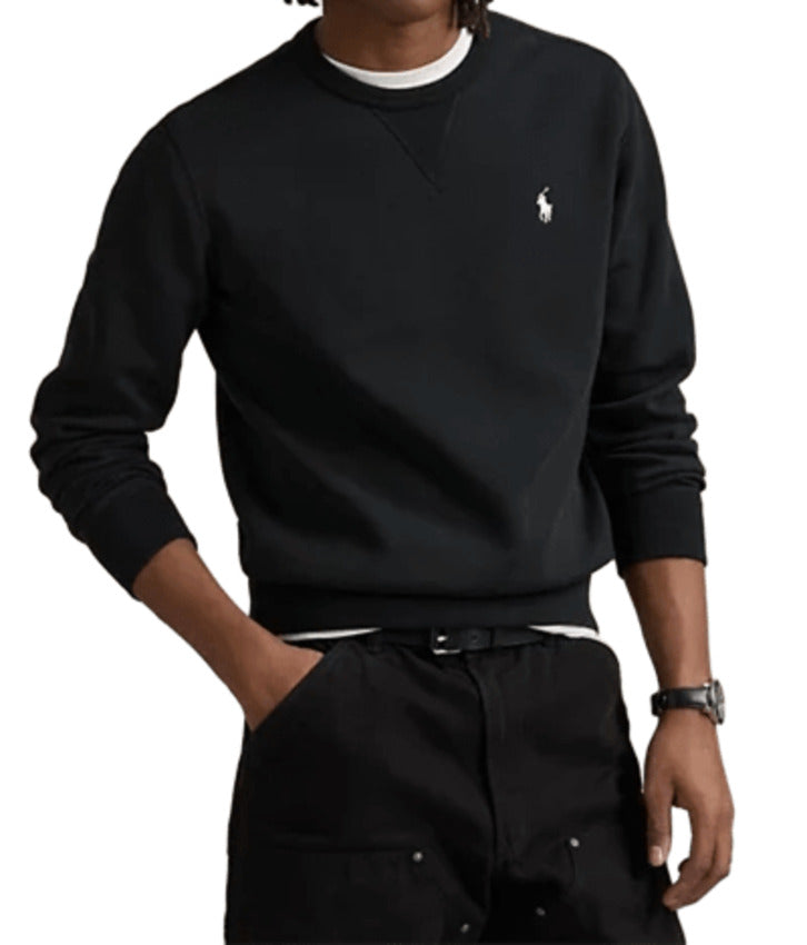 Black Sweatshirt with Ribbed Details