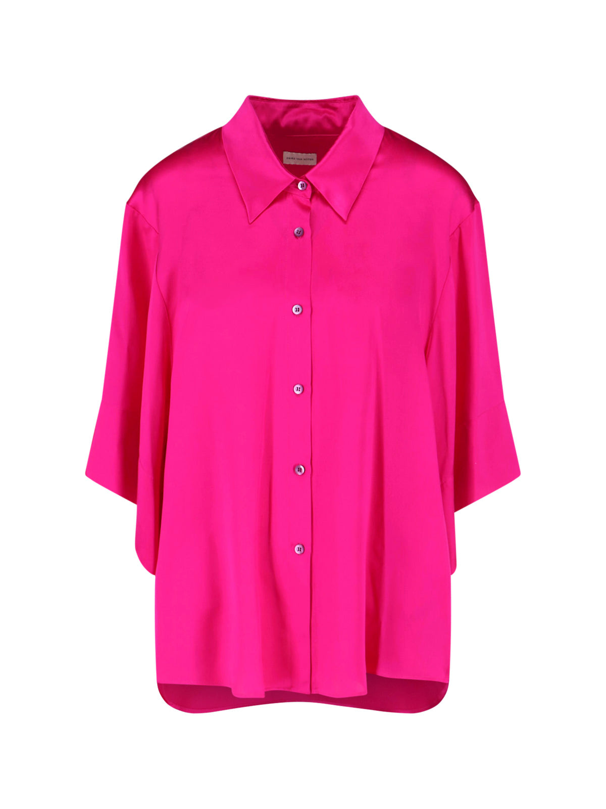 Pink Clea Loose-Fitting Silk Blouse