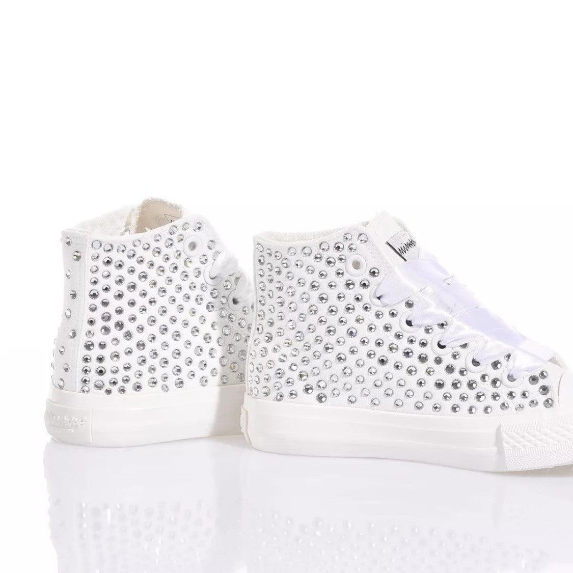 High-Top Canvas Sneakers With Swarovski Crystal Embellishments