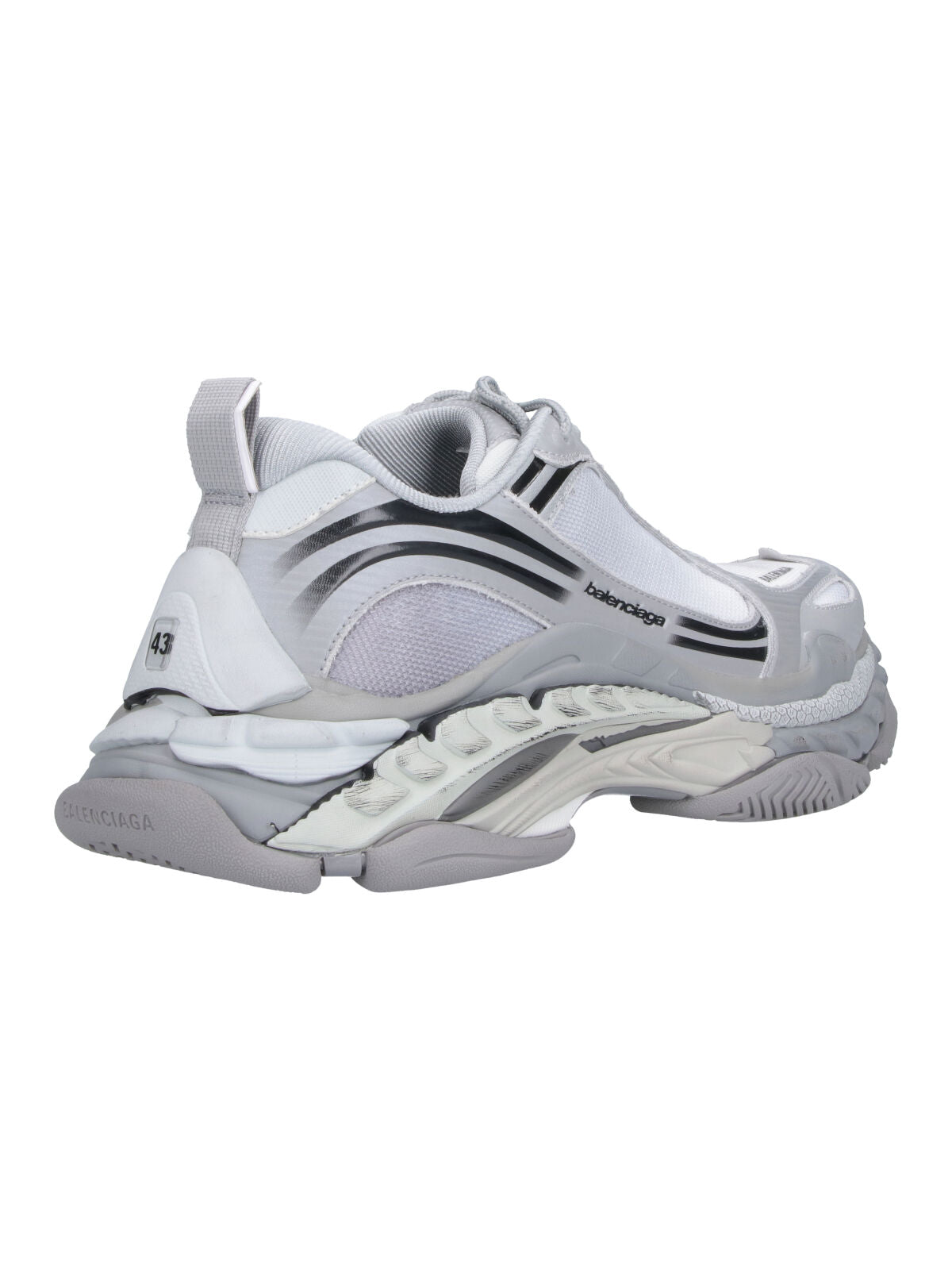 Futuristic Light Grey Sneakers With Layered Sole