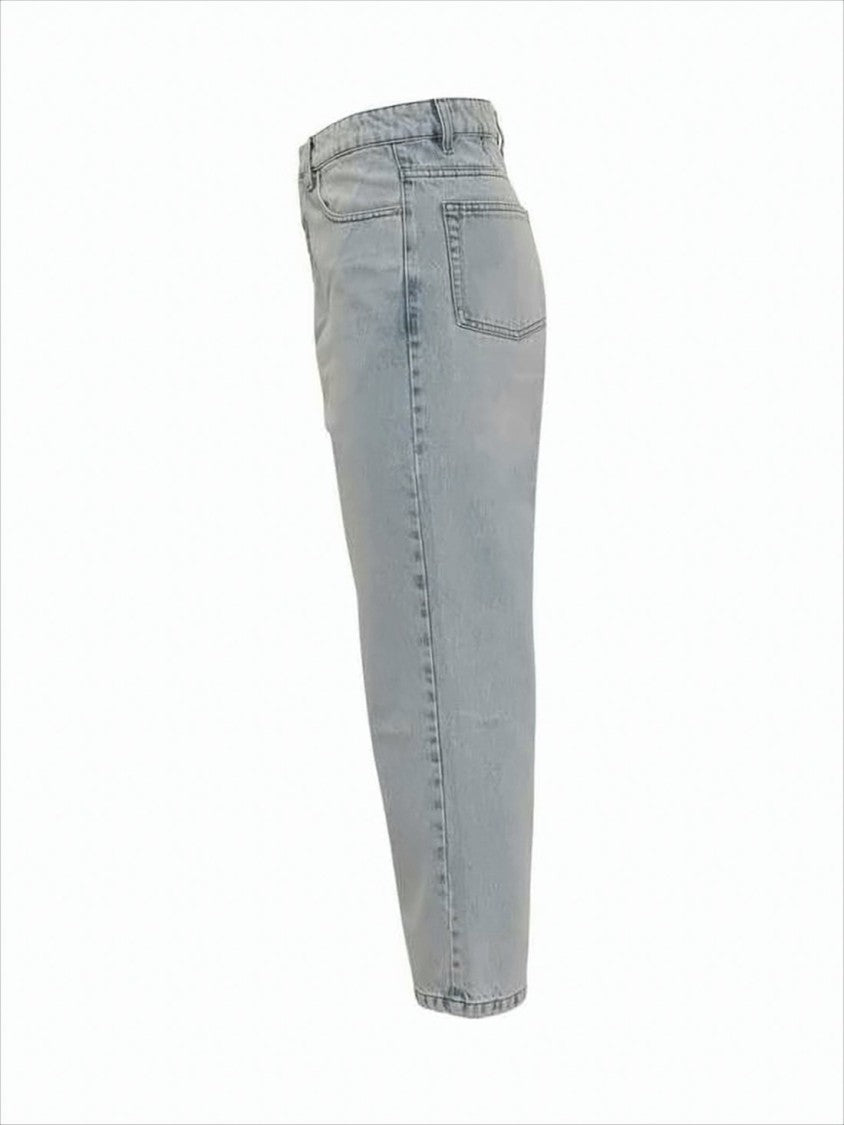 Light Wash Denim Pants with Classic Five-Pocket Design
