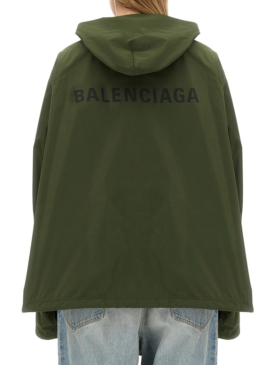 Structured Neutrals Hooded Jacket with Front Zipper Closure