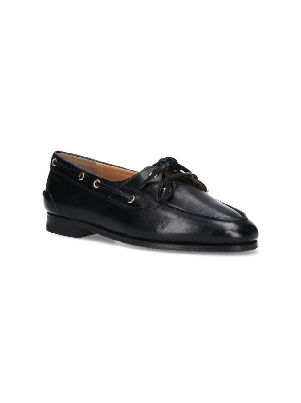 Round Toe Slip-On Moccasins With Tonal Logo Detail
