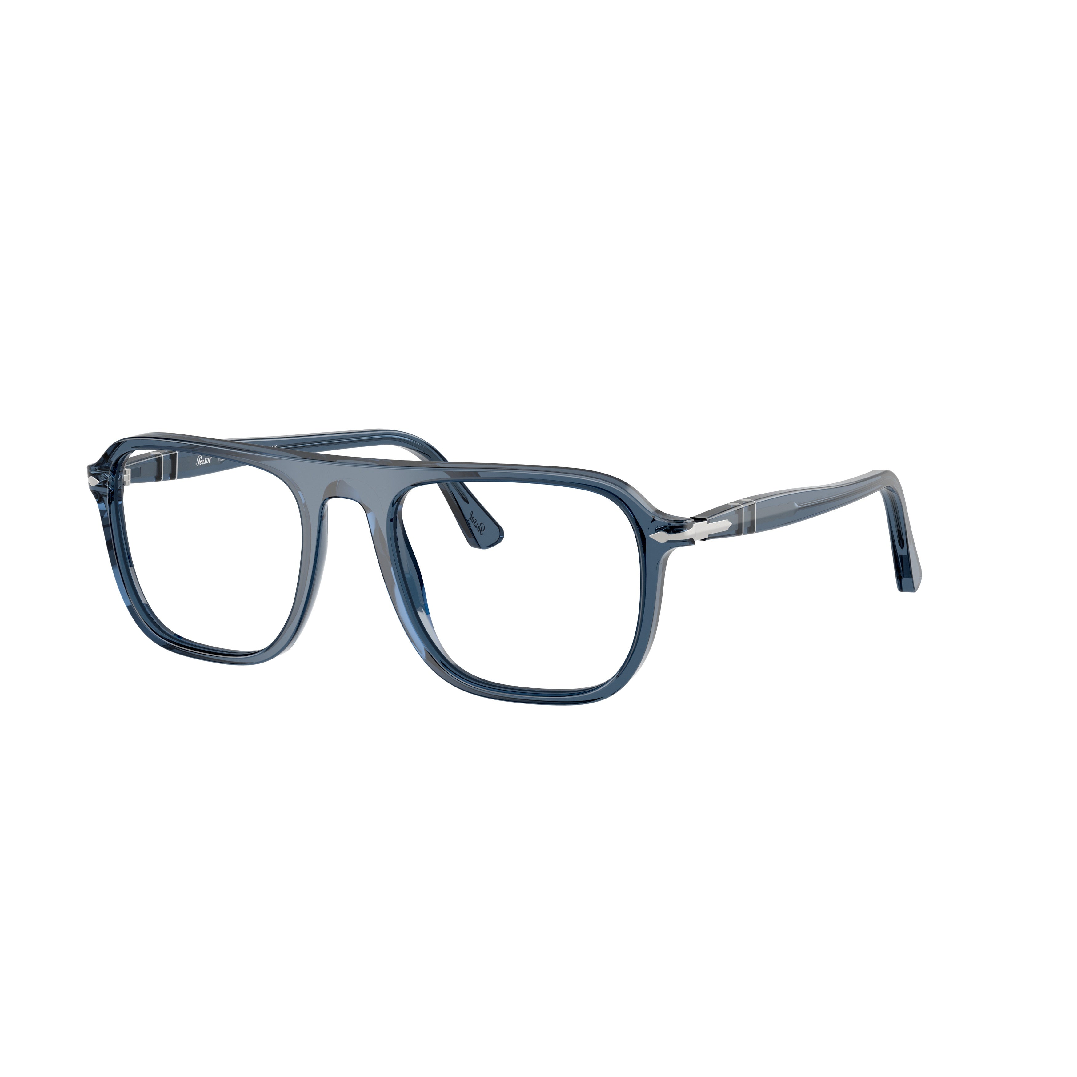 0po3359v Translucent Acetate Square Frame Eyeglasses with Keyhole Bridge