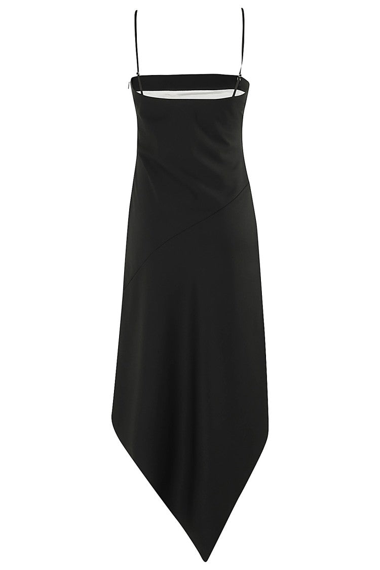 Asymmetrical Hem Midi Dress
