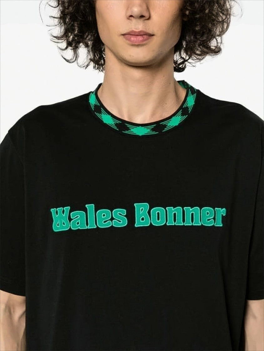 Relaxed-Fit Black T-Shirt with Bold Green Logo