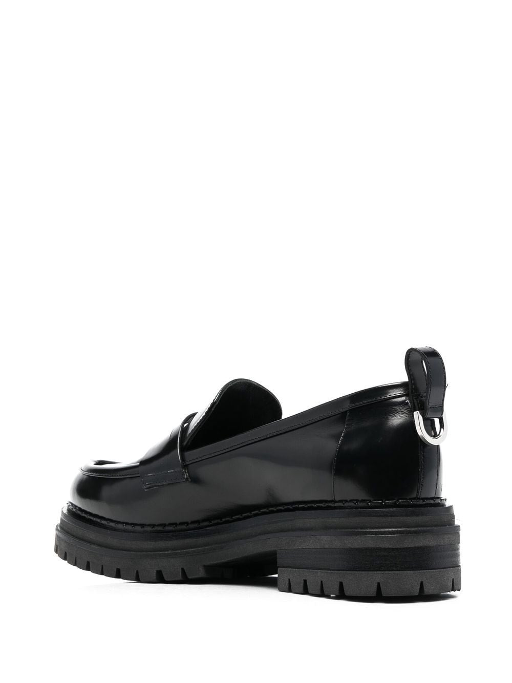 Jet Black Leather Slip-On Flats