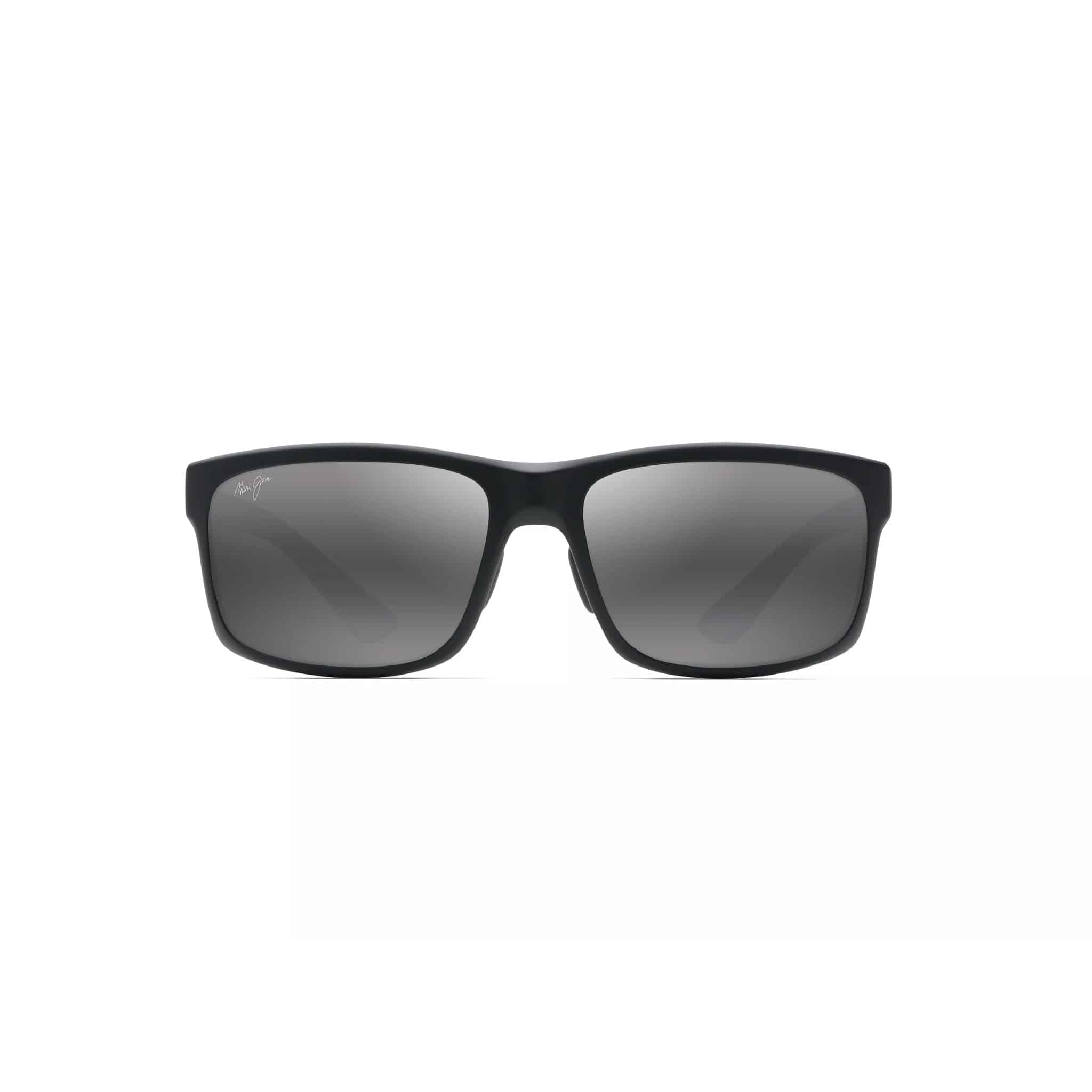 Pokowai Arch Matte Black Rectangular Sunglasses with Gradient Grey Lenses