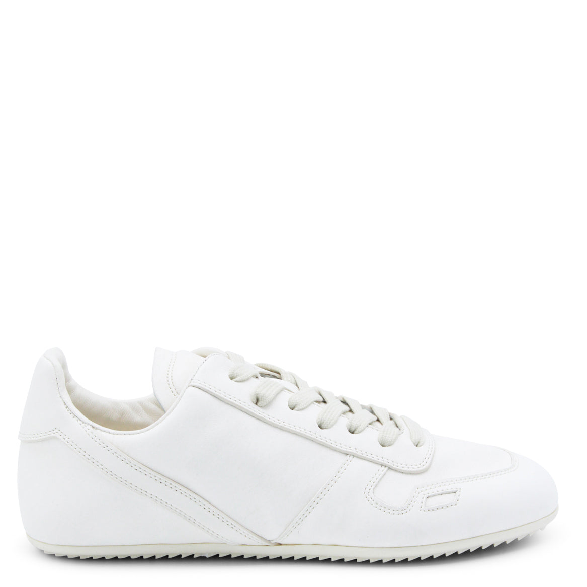 White Leather Shark Sole Sneakers