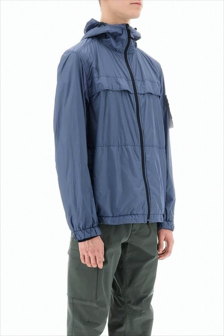 Lightweight Hooded Jacket with Distinctive Patch