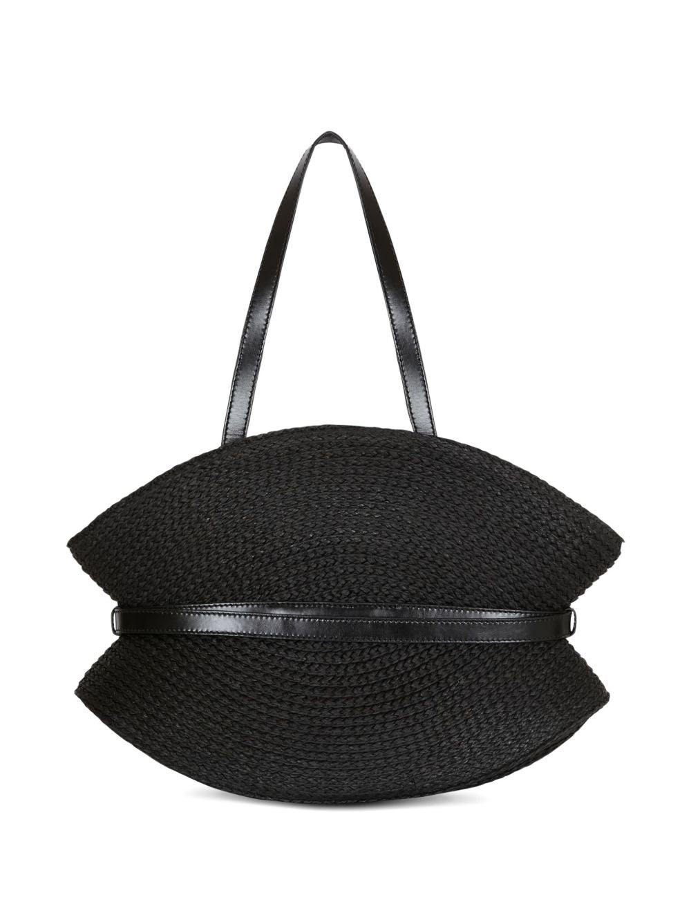 Sculptural Black Calfskin Leather Bag