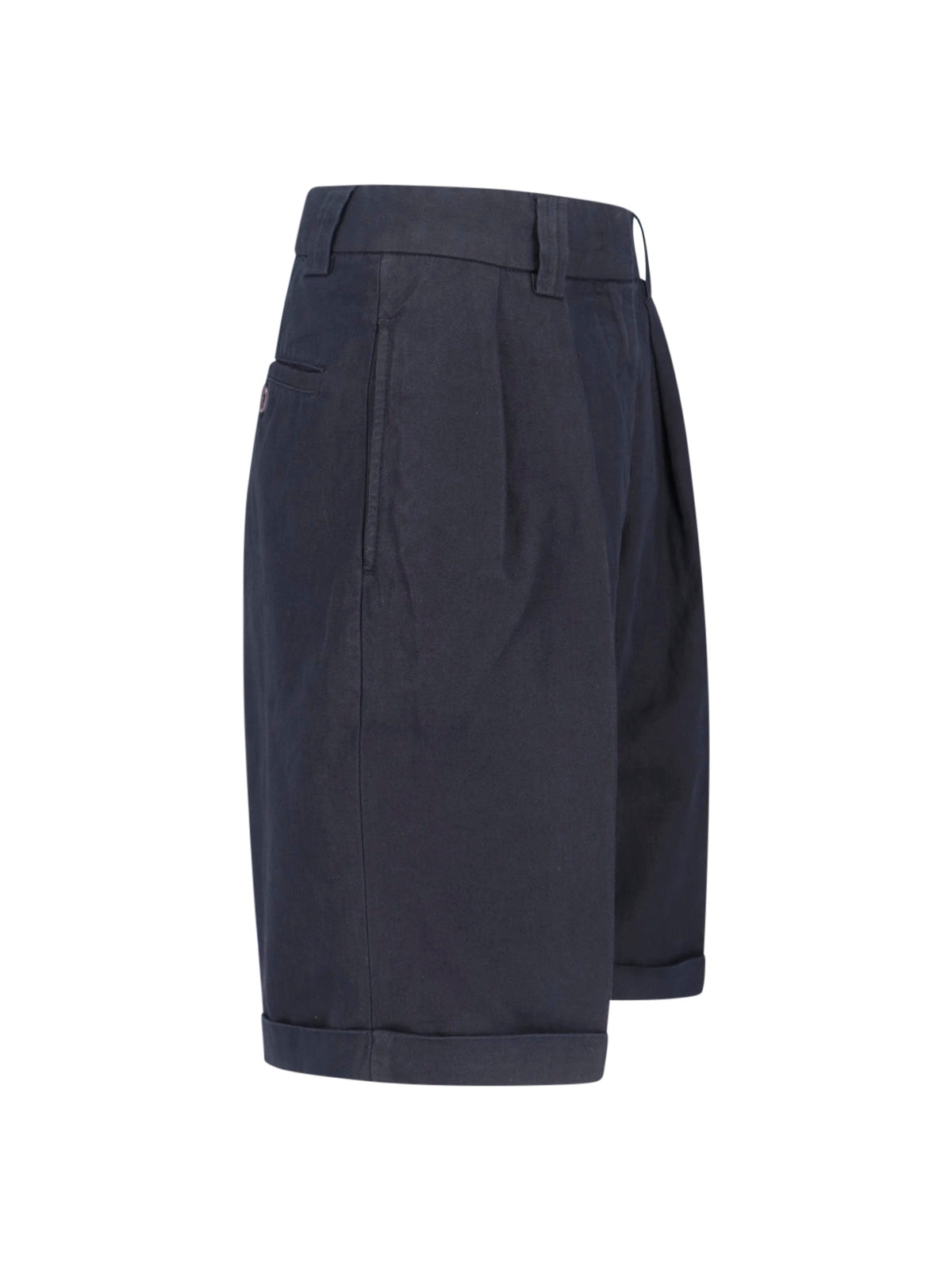Navy Cotton Linen Shorts