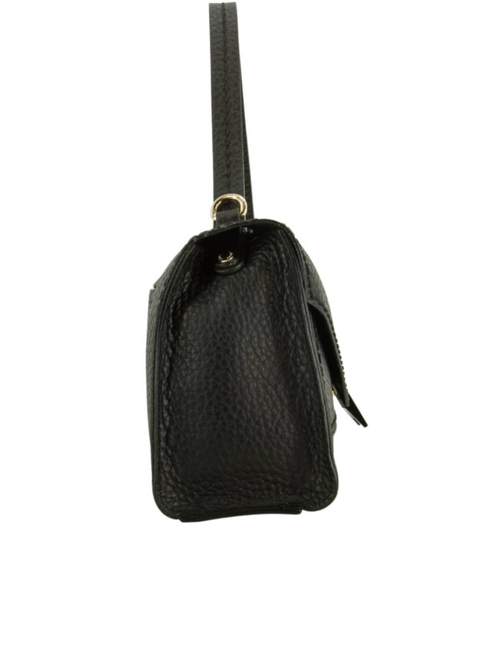 Queen Pebbled Leather Structured Shoulder Bag