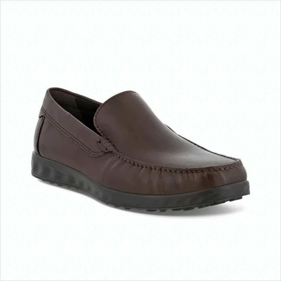 Leather Loafers with Minimalist Design and Textured Grip