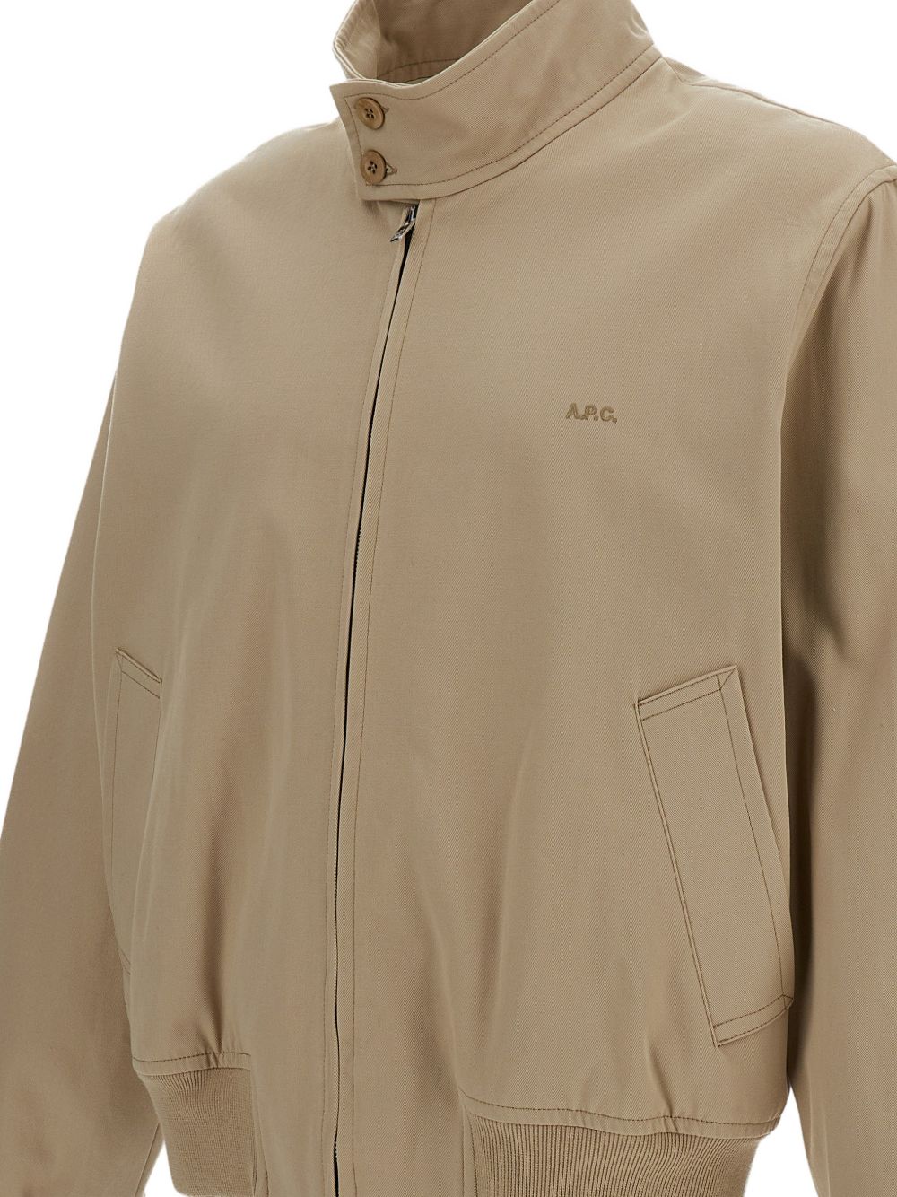 Brown Cropped Jacket With High Collar