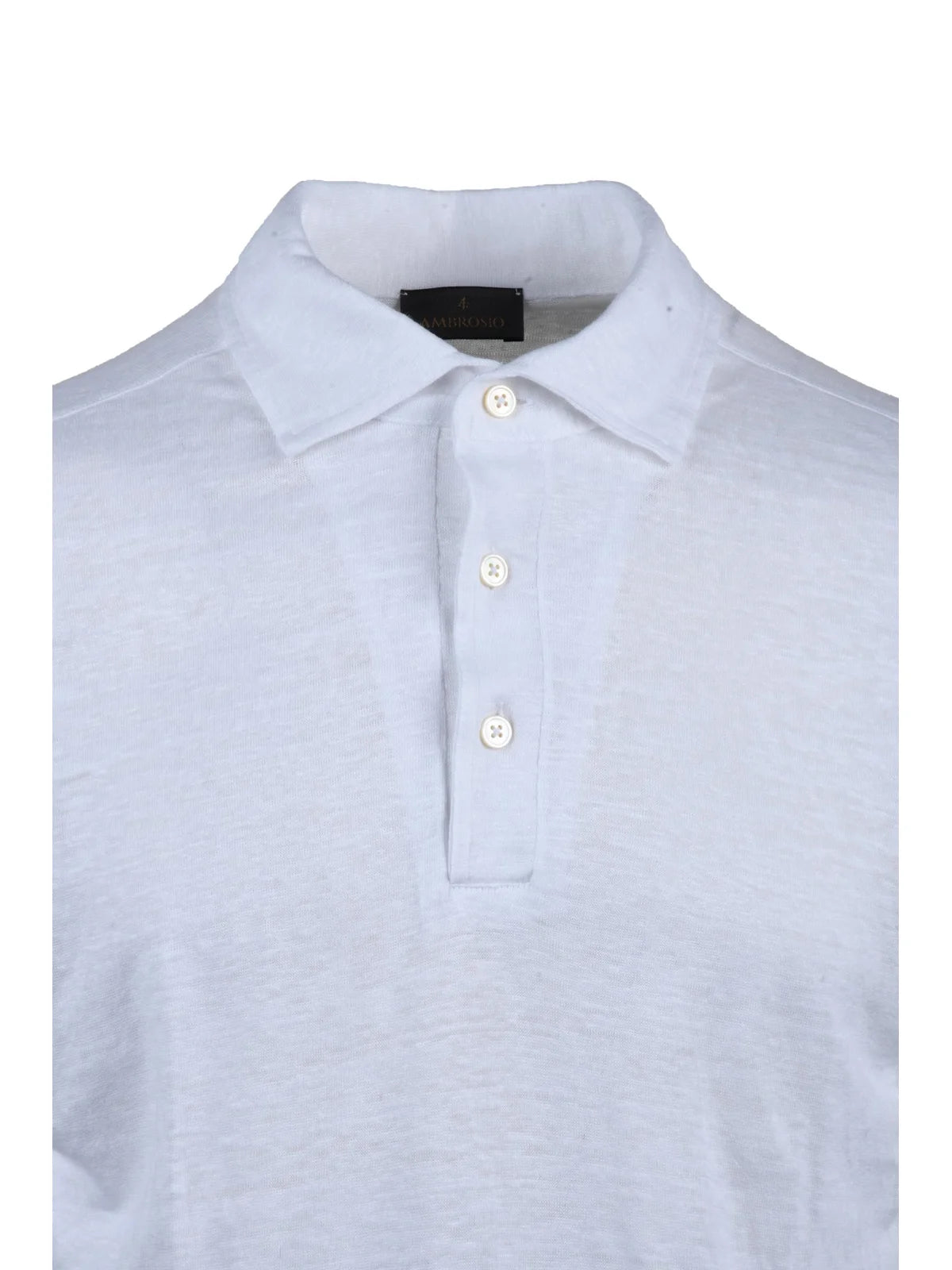 White Linen Polo Shirt
