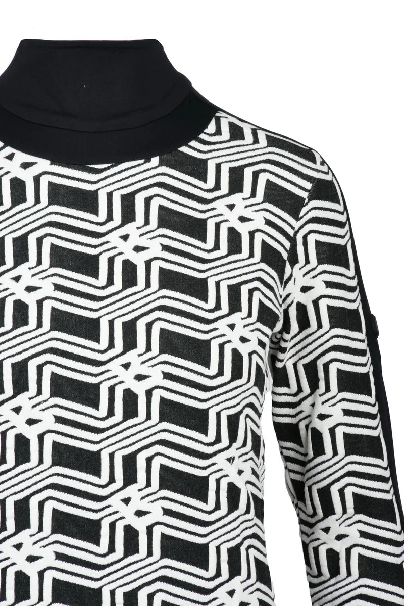 Fitted Turtleneck - Black/White