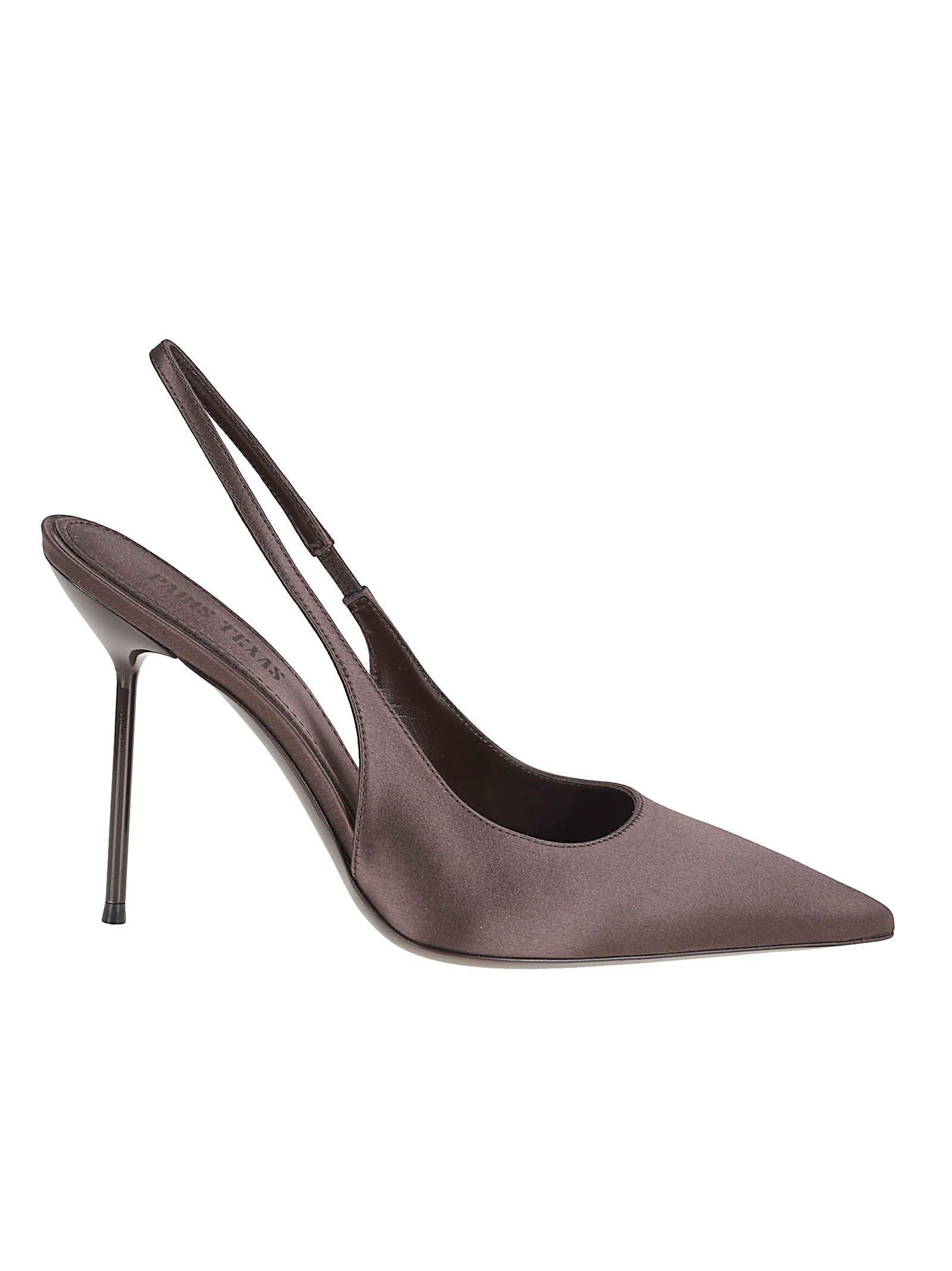 Satin-Finish Brown Pointed Toe Stiletto Pumps