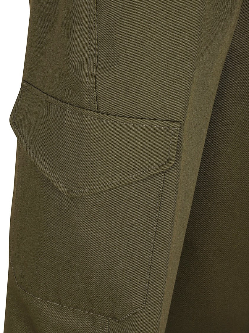 High-Waisted Twill Trousers