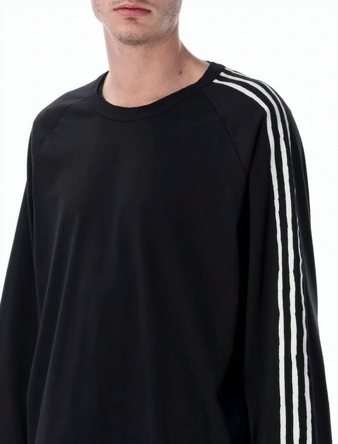 Relaxed Fit Black Long-Sleeve Top