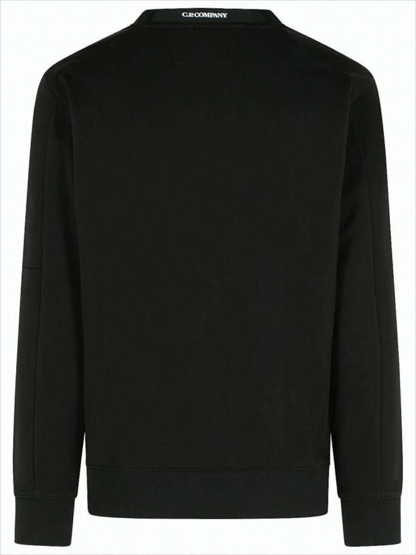 Long-Sleeve Crewneck Sweatshirt With Zippered Pocket And Circular Logo Patch