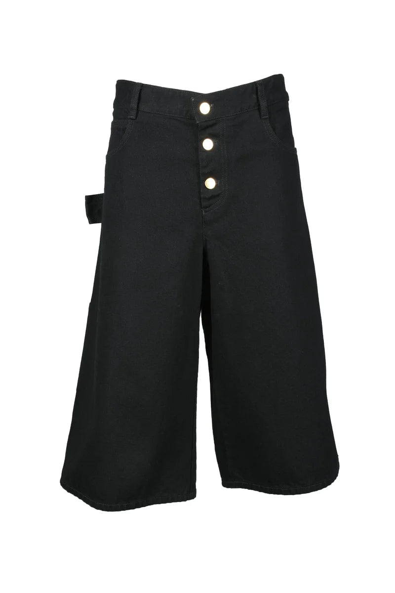 Cotton Bermuda Shorts - Black