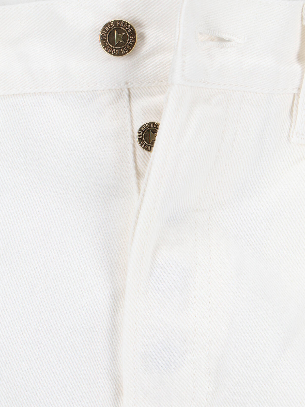 Straight-Leg White Jeans with Five-Pocket Design