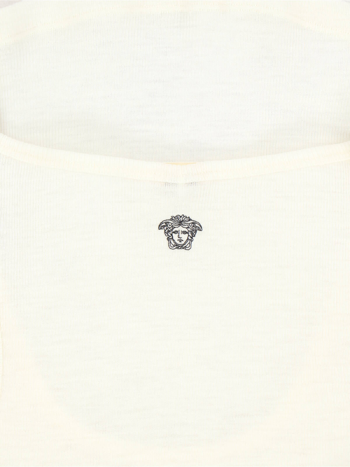 Cream Ribbed Medusa Wool Top