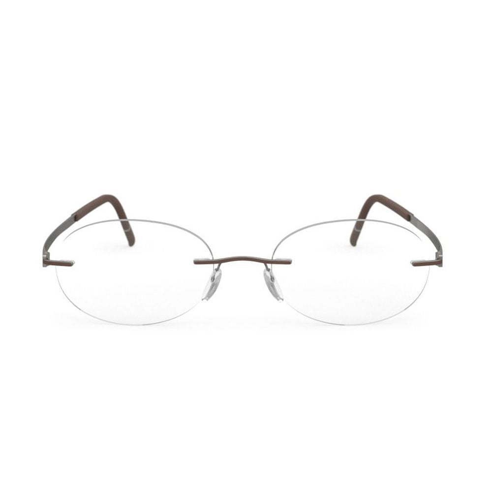 5529/Ga Rimless Oval Eyeglasses With Titanium Temples