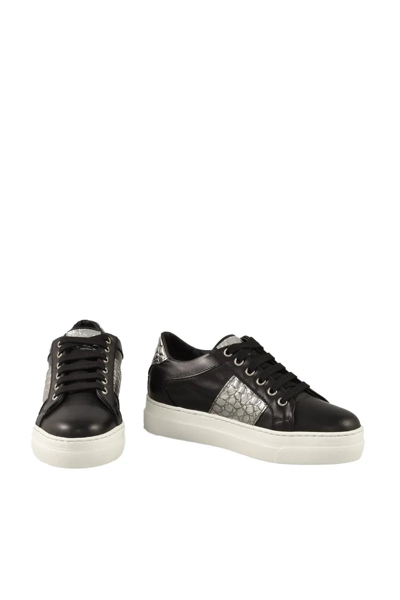 Leather Sneakers - Black/Silver