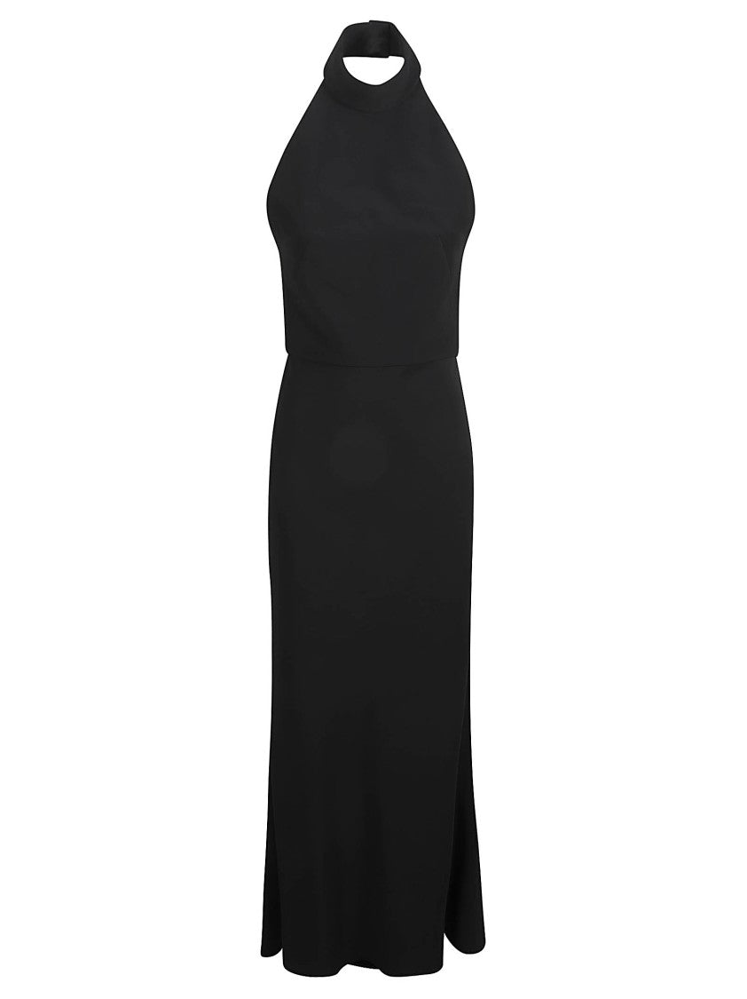 Halter Neck Black Evening Dress