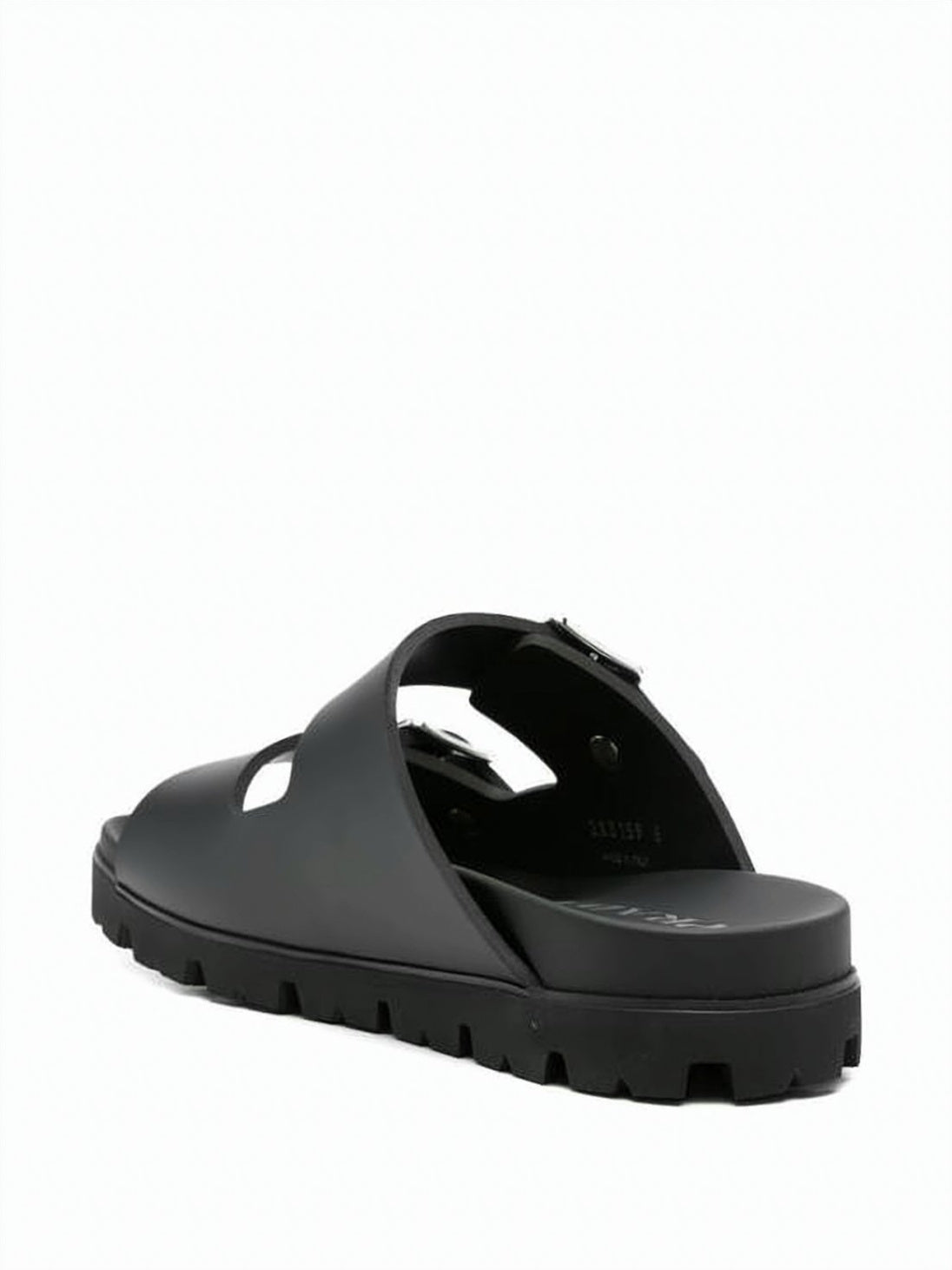 Black Rubber Slide Sandals