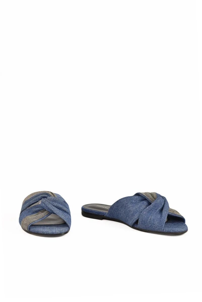 Denim Mule Sandal - Blue