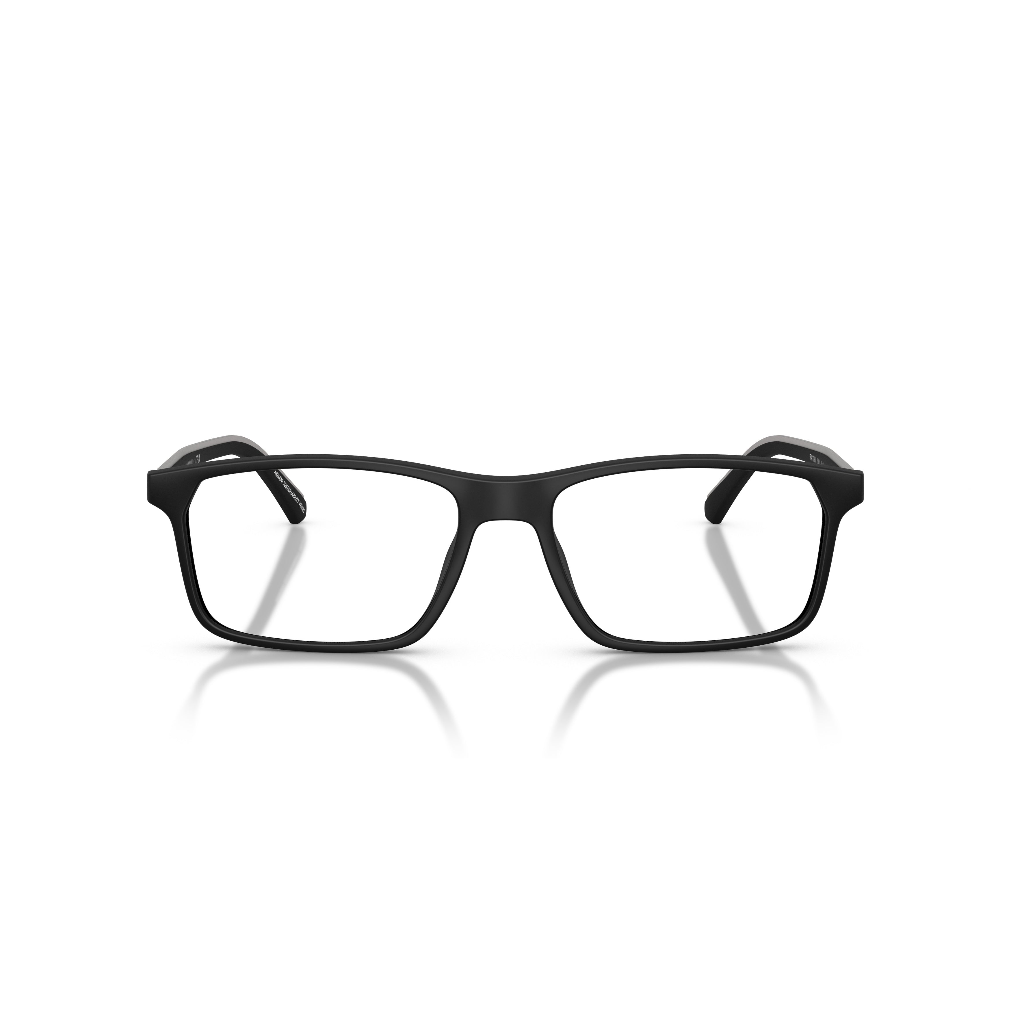 0ea3266u Matte Black Rectangular Eyeglasses with Subtle Logo