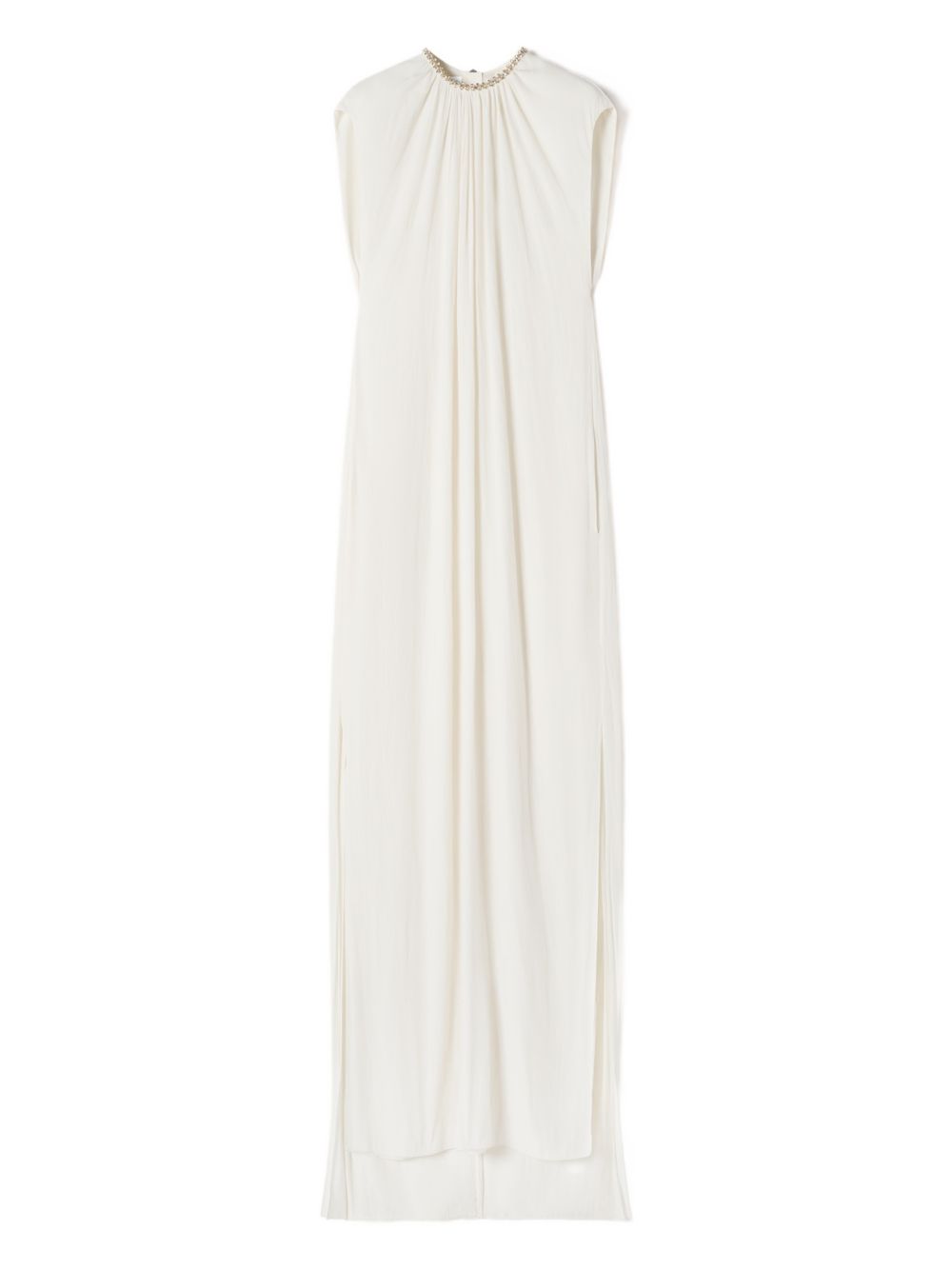 Sleeveless Maxi Dress With Embellished Collar
