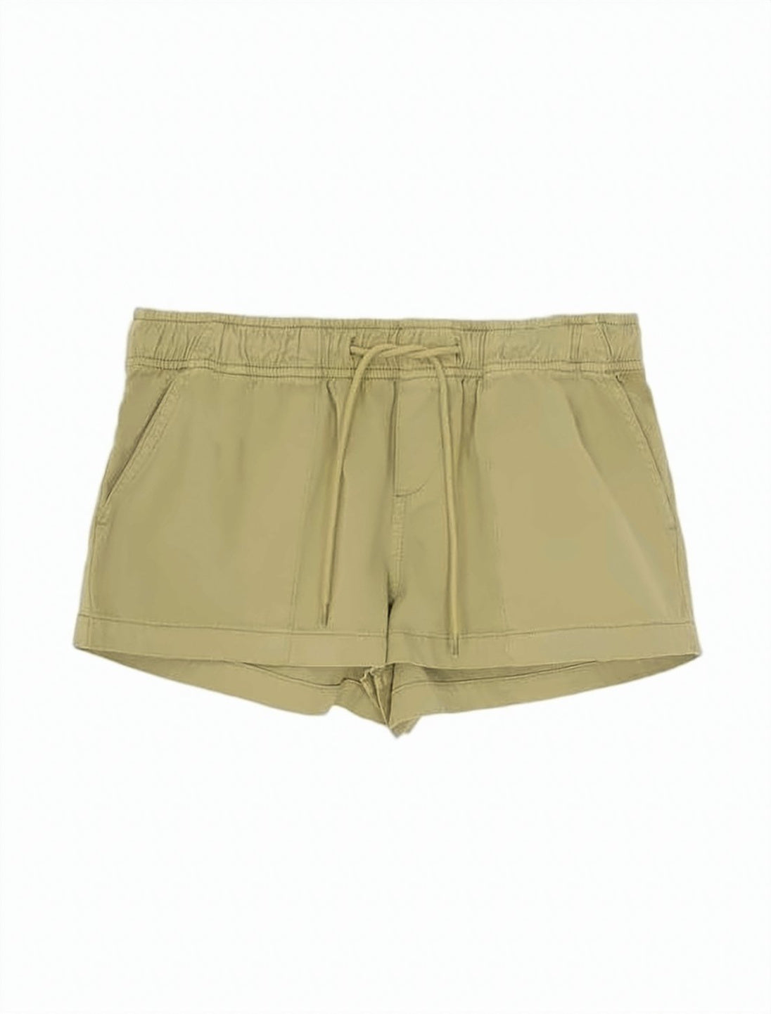 Relaxed Fit Green Shorts with Elastic Waistband