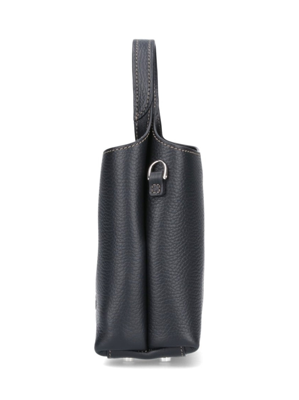 Structured Pebbled Texture Bag With Silver-Tone Hardware