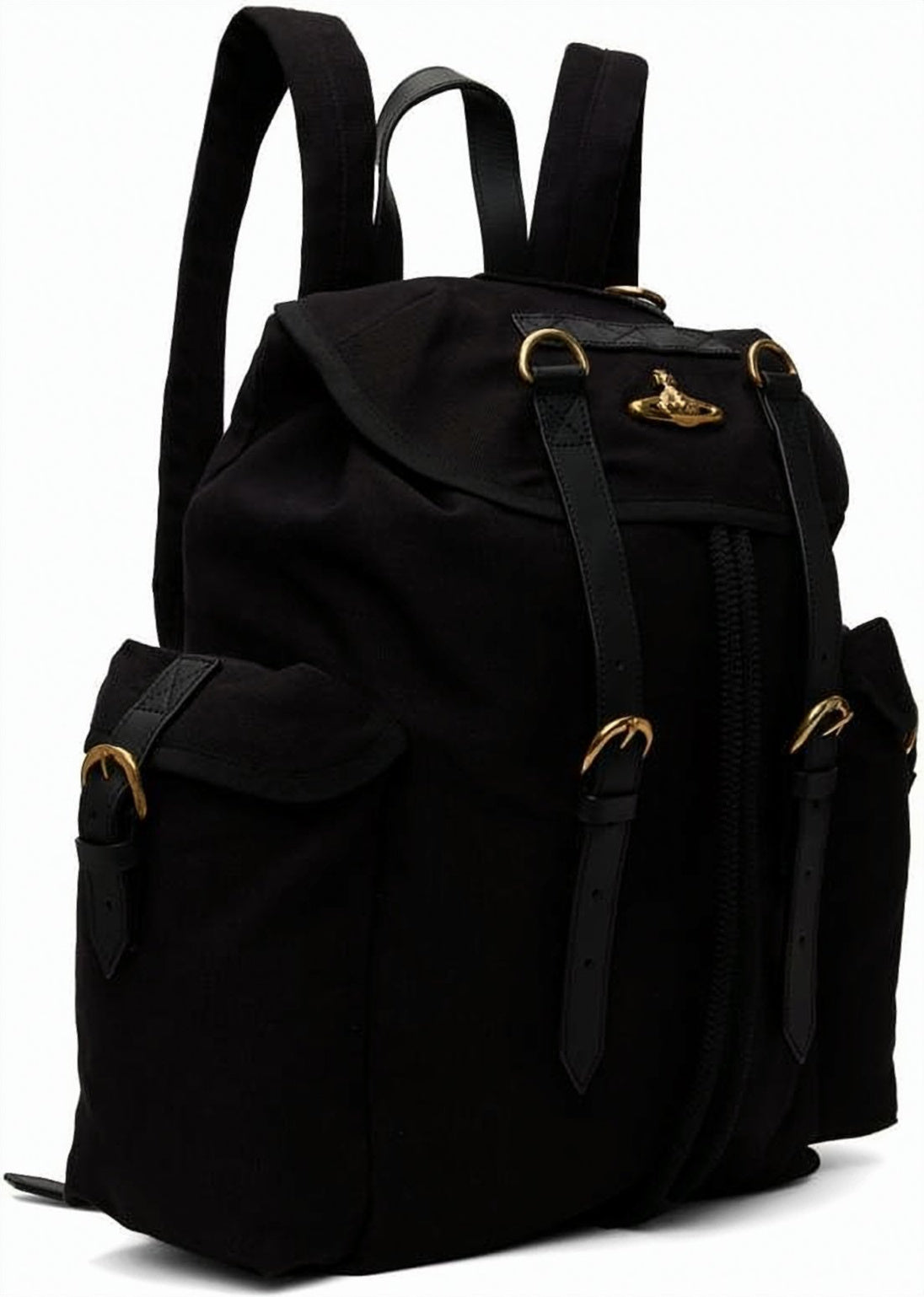 Durable Canvas Backpack with Gold-tone Hardware