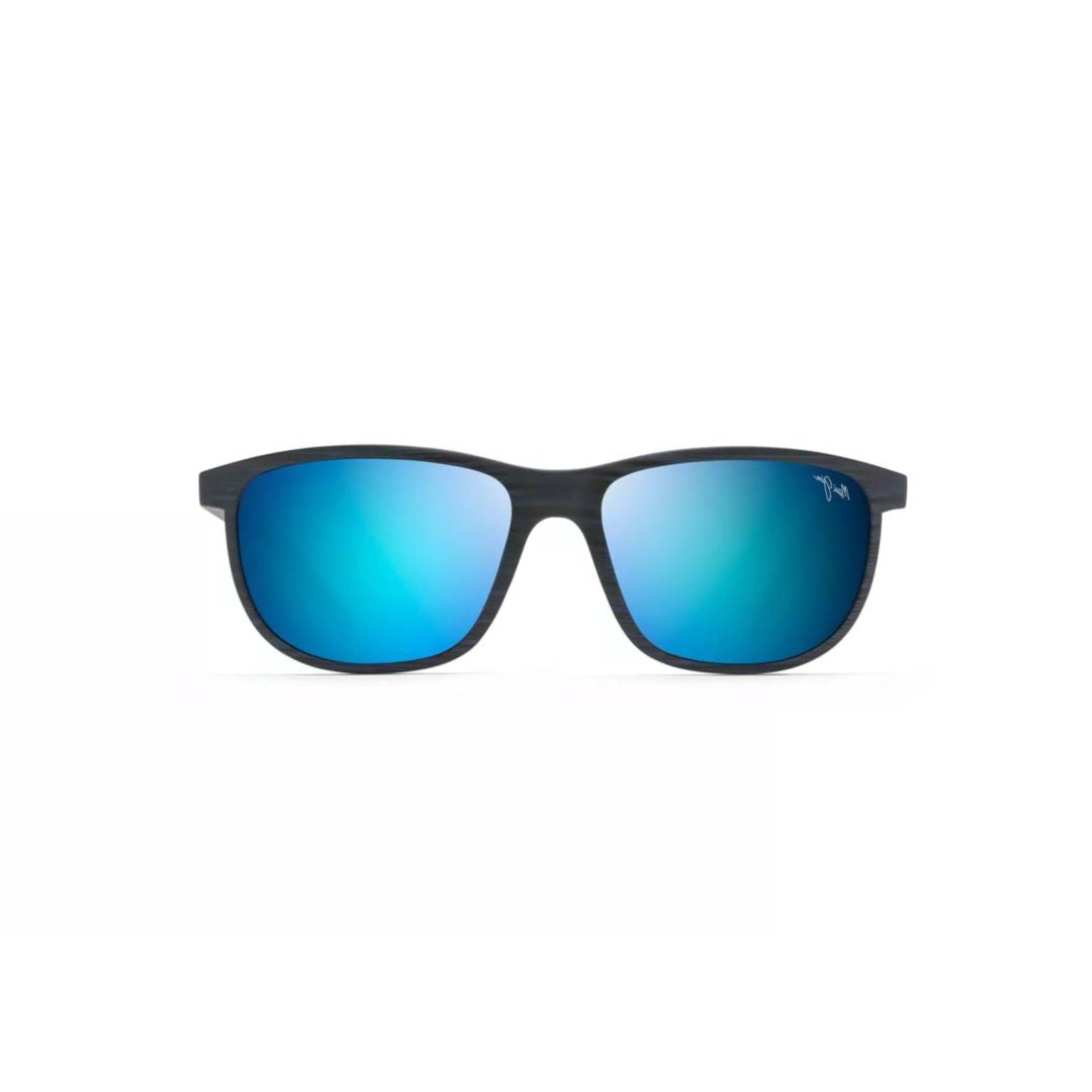 Lele Kawa Rectangular Frame Sunglasses with Mirrored Blue Gradient Lenses