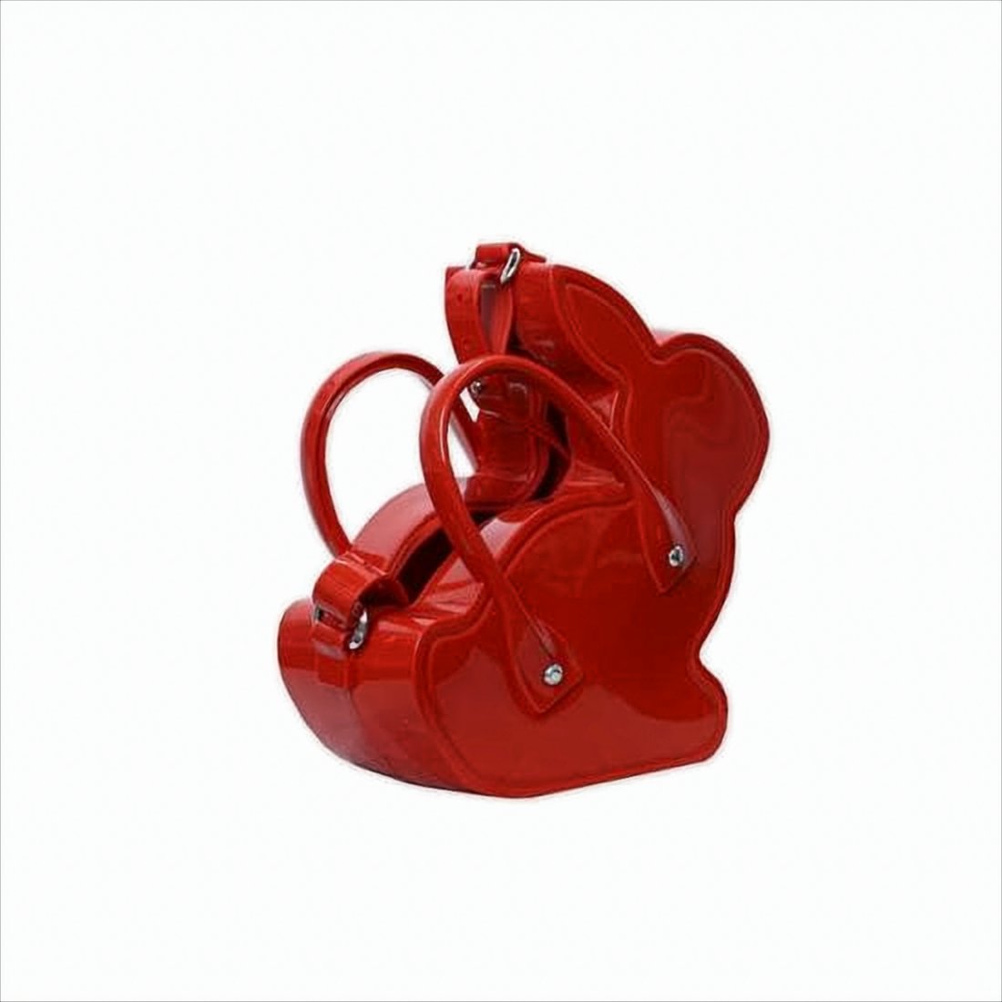 Unique Rabbit-Shaped Red Tote Bag